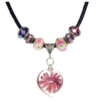 (image for) Purple Passion Flower Pendant Necklace
