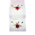 (image for) Red Rose Design Handmade Linen Toilet Paper Holder