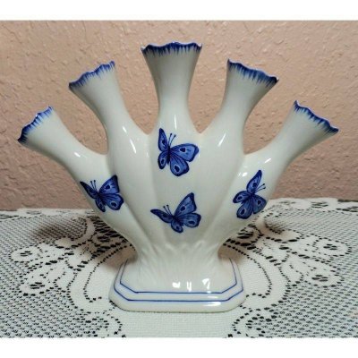 (image for) Blue Butterfly Finger Style Small Vase