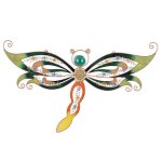 (image for) Dragonfly Figurine in Stained Glass Wall Art