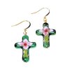 (image for) Cloisonne Cross Beaded Earrings