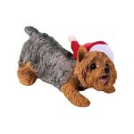(image for) Yorkshire Terrier Dog Figurine Christmas Ornament in Hat