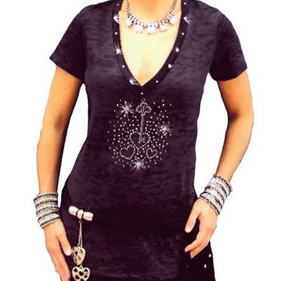 (image for) Key To My Heart Rhinestone Shirt by Sabrina Barnett