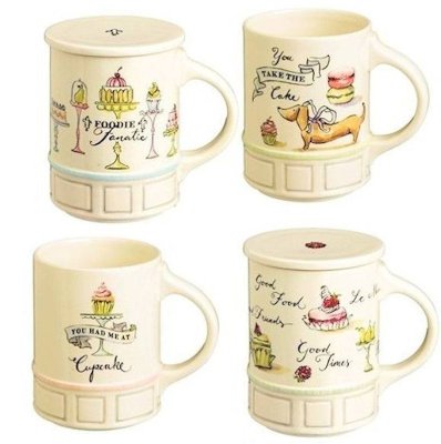 (image for) French Patisserie Coffee Mug with Lid or Coaster