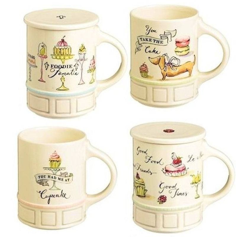 (image for) French Patisserie Coffee Mug with Lid or Coaster
