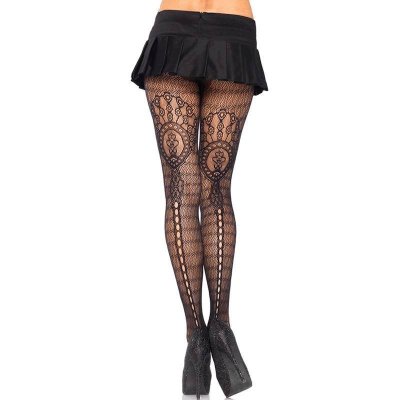 (image for) Lace Design Black Pantyhose