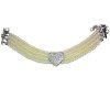 (image for) Crystal Heart Charm & Pearl Beads Bracelet