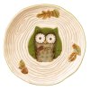 (image for) Crimson Hollow Owl Serving Plate & Metal Stand