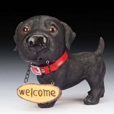 (image for) Labrador Dog Figurine Black Huge Head Welcome Puppy