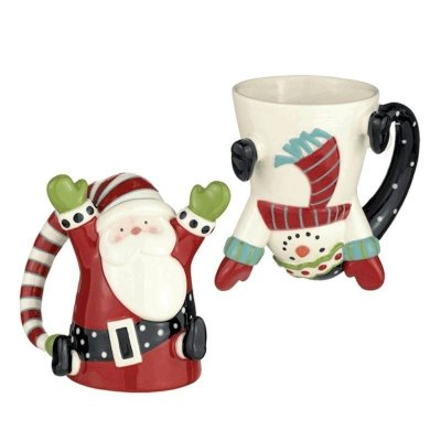(image for) Flip for Cocoa Christmas Coffee Mug Santa or Snowman