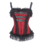 (image for) Fiery Buckles Stripes & Lace Corset