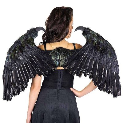 (image for) Maleficent Style Medium Black Feather Wings