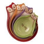 (image for) Crimson Hollow Owl Figurine Measuring Cup Set of 4