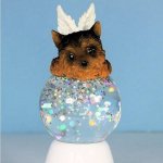(image for) Yorkie Dog Angel Figurine Light Up Glitter Globe
