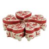 (image for) Heart Shape Red Leaf Design Trinket Box