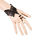 (image for) Butterfly Delight Black Lace Bracelet Slave Style