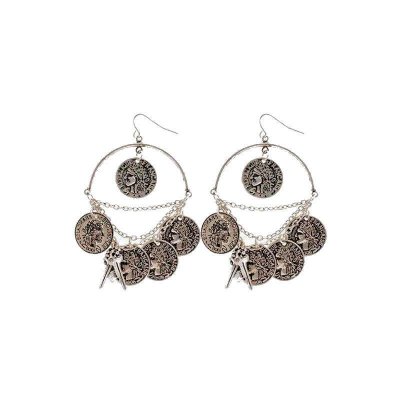(image for) Silver Gypsy Coins Chandelier Earrings by Spring Street