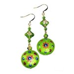 (image for) Cloisonne Flower Power Beaded Chandelier Earrings