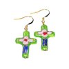 (image for) Cloisonne Cross Beaded Earrings