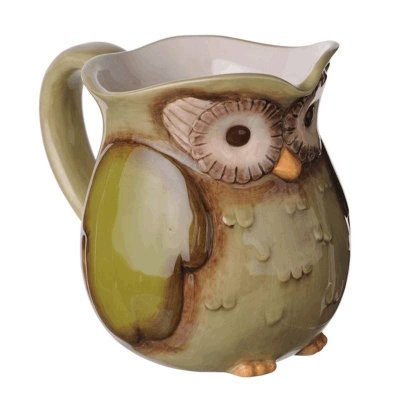 (image for) Crimson Hollow Owl Figurine Small Serving Pitcher