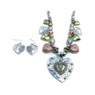 (image for) Hearts on Fire Necklace & Earrings Jewelry Set