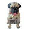 (image for) Pug Love with Sign Dog Figurine