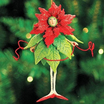(image for) Poinsettia Fairy Large Ornament by Patience Brewster