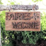 (image for) Fairies Welcome Figurine Fairy Garden Sign