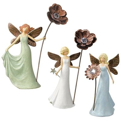 (image for) Metal & Crystal Flower Garden Fairy Figurine