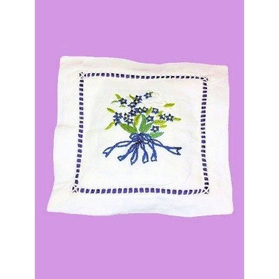 (image for) Forget Me Not Flower Design Handmade Linen Sachet Pillow