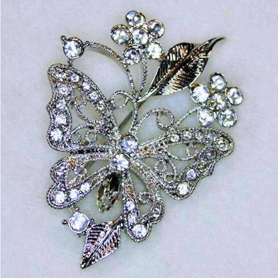 (image for) Butterfly Garden Crystal Brooch or Lapel Pin