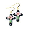 (image for) Cloisonne Cross Beaded Earrings