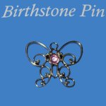 (image for) October Birthstone Butterfly Lapel Pin