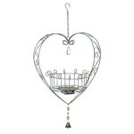 (image for) Light Up Wire Heart Plant Pot Holder Garden Ornament