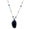 (image for) Blue Genuine Gemstone Pendant Necklace