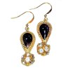 (image for) Cloisonne Drop & Crystal Ball Beaded Earrings