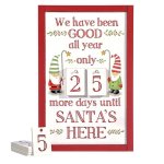 (image for) Good All Year Christmas Count Down Sign with Elves