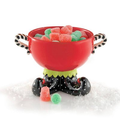 (image for) Elf Christmas Footed Serving Bowl with Handles