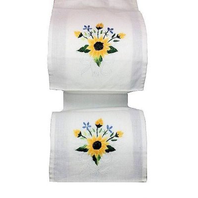 (image for) Sunflower Design Handmade Linen Toilet Paper Holder
