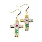 (image for) Cloisonne Cross Beaded Earrings