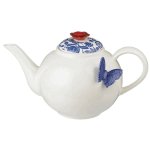 (image for) Butterfly & Flowers Ceramic Teapot