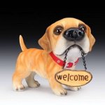 (image for) Huge Head Welcome Golden Retriever Dog Figurine