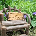 (image for) Bench Figurine Wood Fantail Fairy Garden Furniture