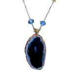 (image for) Blue Genuine Gemstone Pendant Necklace