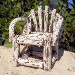 (image for) Chair Shabby Chic Fantail Wood Fairy Garden Furniture