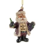 (image for) Drinking Wine Christmas Ornament Santa Figurine