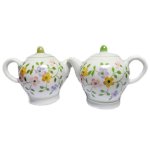 (image for) Floral Teapot Figurine Salt & Pepper Sets