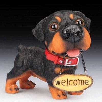 (image for) Rottweiler Dog Figurine or Doberman Huge Head Welcome