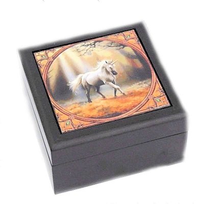 (image for) White Unicorn Jewelry Box by Anne Stokes
