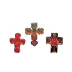 (image for) Cross Lapel Pin or Brooch Colorful Patterns